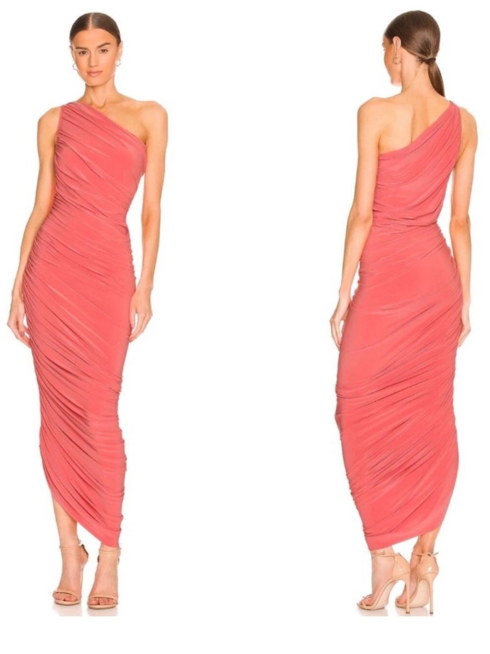 Norma Kamali One-Shoulder pink Dress size m